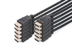 DIGITUS Câble HDMI - HDMI 2.0-2m - Lot de 10 - avec Canal Ethernet - UHD 4K 60Hz - Compatible avec TV, projecteur, Moniteur - Contacts plaqués Or - Noir