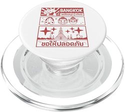 Bangkok Cartoon Retro Gráfico, Cultura y Seguridad Vibes PopSockets PopGrip para MagSafe
