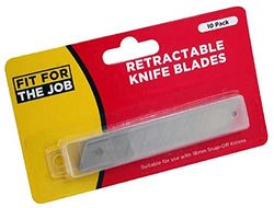Fit For The Job: paquete de 10 hojas perforadas para cúter de 9mm para bricolaje y manualidades, con 12 secciones desechables de acero inoxidable para una mayor durabilidad