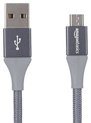 Amazon Basics Cabo USB 2.0 USB-A para micro USB com trançado duplo, 3 m, 10 feet, cinzento escuro