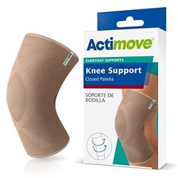 Actimove Everyday Supports Knee Support Closed Patella for Men and Women – Helps with Pain Relief and Swelling – For Chronic Knee Pain and Overuse Knee Injuries – Left/Right Wear – Beige, Large