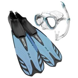 SEAC Set Tris Ala – ALA Fenor, ELBA Mask och TRIBE Snorkel för Snorkling och Rekreationsdykning, Unisex för Vuxna och Barn