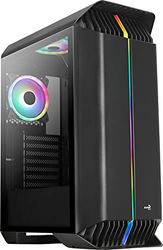 Aerocool Gladiator Duo, ARGB ATX Mid Tower Case, 3 x Duo 12 ARGB Fans, Tempered Glass Side Panel, Black