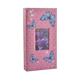 Arpan Fashion Design 300 tient photo album pour 6x4 "Photo no memo avec fenêtre - Papillon rose