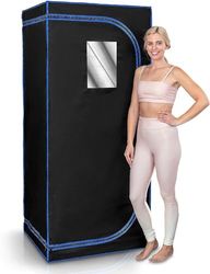 SereneLife SPA portátil infrarrojo de tamaño Completo para el hogar. Sauna para una Persona con Almohadilla calefactora para los pies y Silla portátil