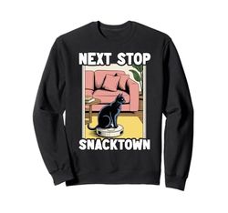 Next Stop Snacktown Robot Vacuum Cleaner Funny Cat Sweatshirt