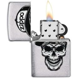 Zippo Lighter, Chrome Brushed, One Size