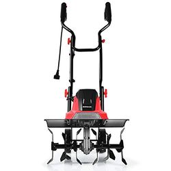 FANTASK 1500 W elektrische ground Hoe 400 tpm met 6 snijmessen, Tiller Garden Tiller 43 cm werkbreedte en 22 cm werkdiepte, rood + zwart