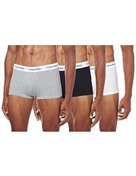 Calvin Klein Men's 3 Pack Low Rise Trunks - Cotton Stretch Boxers, Multi-coloured, M