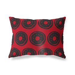 Bonamaison Decorative Cushion Cover Red & Black, Throw Pillow Covers, Home Decorative Pillowcases for Livingroom, Sofa, Bedroom, Size: 35x50 Cm - Designed and Manufactured in Turkey