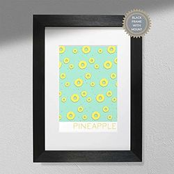 Hygge Creations Impresión de piña, póster de frutas, arte de pared de cocina, decoración de cocina, impresión de ilustración de piña, solo A3