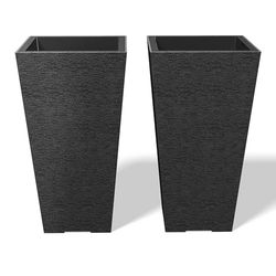 Kante Tarper planterare set om 2, svart, 56 cm hög