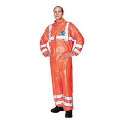 Dupont Tyvek-500Hv_L Protective Coverall, Orange, Large Size