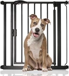 Bettacare Auto Close Pet Gate, 75cm - 82cm, Matt Black, Pressure Fit Stair Gate for Dog & Puppy, Safety Barrier for Doors Hallways and Spaces, Easy Installation