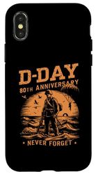 Custodia per iPhone X/XS D-Day 80th Anniversary Normandy Beach Landing History 1944