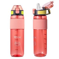 TITIROBA TKK Borraccia con cannuccia, 750 ml, a prova di perdite, senza BPA, per bicicletta, campeggio, yoga, palestra, rosa 1003