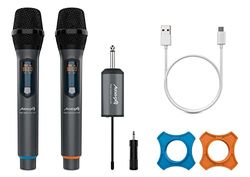 Audibax Missouri Free Hand Dual UHF Sistema de Micrófono Dinámico Con Receptor Recargable