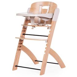 CHILDHOME, Evolutieve kinderstoel: van 6 maanden tot 85 kg, tablet inbegrepen, beukenhout, wieg, veiligheidsharnas 5 punten, onzichtbare schroeven, Evosit Natural Beige
