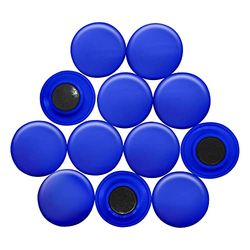 Large Blue Planning Office Magnets for Fridge, Whiteboard, Noticeboard, Filing Cabinet - 40mm dia x 8mm high - Pack of 12