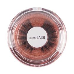 OH MY LASH Black Faux Mink False Strip Eyelashes in Rose Gold Reusable Lashes Case, Individual, Girl Power
