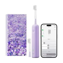 Laifen Wave Special Spazzolino Elettrico Sonico con Oscillazione & Vibrazione Dotato di App, 2 Testine di Ricambio, IP68 Impermeabile, Ideale per Viaggi (Viola)