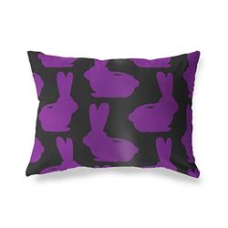 BonaMaison Paars-Zwart Decoratieve Kussensloop, Kussenhoezen Bank, Decoratieve Kussenhoesjes, Kussensloop; Sofa, Slaapkamer, Kantoor, Auto 45x60 Cm - Ontworpen en vervaardigd in Turkije