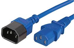 Pro Elec PELR0009 IEC male C14 to Female C13 Extension Lead, Blue, 2 m, 10A, 250V