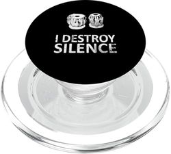 I Destroy Silence - Divertidos jugadores de mesa Música Humor PopSockets PopGrip para MagSafe