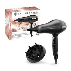 Bellissima Sèche Cheveux Professionnel Technologie Ionique, Grille Céramique - My Pro P3 3400 - Embout Étroit + Diffuseur, 8 Combinaisons Air/Température, Cheveux Doux, Hydratés et Soyeux - 2400 W