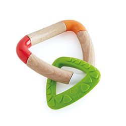 Hape E0018 dubbele driehoek babybijtring - BPA-vrije siliconen