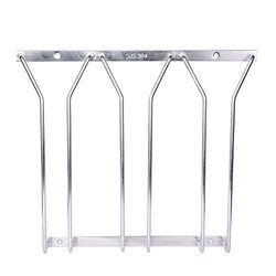 Dianoo Wine Glass Rack with 3 Rows Wire Hanging Frame, Stainless Steel Table Stand Under a Cabinet [10.78 Inch] [Plate]