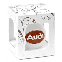 Audi A8-9016 Kerstbal Glas Ball Kerst Kerstbal met Logo en Opschrift: All I Want for Christmas is a Quattro