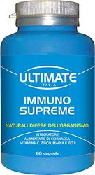 Immuno Supreme – L'amico Del Sistema Immunitario - Con 18 Principi Attivi Per Favorire Il Sistema Immunitario - Con Glutammina, Zinco E Vitamine A, B2, B6, B12, C, D, E. - 60 Cps – Ultimate Italia