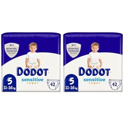 Dodot Sensitive - Pañales Talla 5, 42 Pañales, 11 a 16 kg (Paquete de 2)