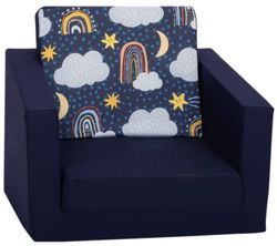 Delsit Canapé 1 Place pour Enfant à déplier - Canapé Enfant avec Rembourrage en Mousse - Canapé avec Housse Amovible - Meubles pour Enfants - Canapé-lit et siège en Un - 9 Mois à 4 Ans - DT5-23087