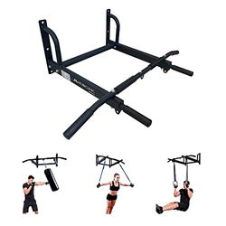 Mobiclinic® Fitness, Barra dominadas, Kit de anclaje incluido, Apto para saco de boxeo, Asas antideslizantes, Barra dominadas pared, Hasta 150 Kg, Multifuncional, Calistenia, Gimnasio en casa