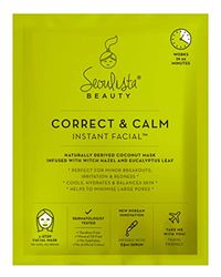 Seoulista Beauty® Correct & Calm Instant Facial™ 25ml | Soothing Face Sheet Mask For Oily and Combination Skin | Dermatologist Created Korean Skin Care | Infused with Witch Hazel Eucalyptus Leaf