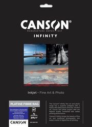 Canson Infinity Platine Fibre Rag, Papéis digitais ''vintage', ultra macio e brilhante, 310 g, folha, A4-21 x 29,7 cm, branco puro, 10 folhas