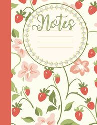 Notes: Cottage Core Strawberry and flowers Print Cover