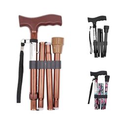 PEPE Mobility - Folding Walking Sticks for Women and Men, Disabled, Adjustable Cane, Foldable Stick (Bronze)