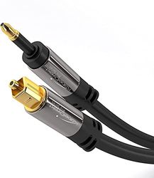 KabelDirekt – Mini-TOSLINK optische audiokabel met glasvezel storingsbescherming – 4m (digitale S/PDIF-kabel/voor soundbar, stereo-installatie)