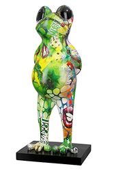 Casablanca dekoracyjna figurka zwierzęca rzeźba żaba - nowoczesna dekoracja z żywicy syntetycznej - Street Art Design - wielokolorowa wysokość 30,5 cm