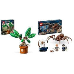 LEGO Harry Potter Figura di Pianta Mandragora e Vaso + Set Aragog nella Foresta Proibita Set Magico, Idea Regalo del Mondo Magico per Bambine, Bambini e Fan 76433 + 76434