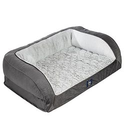 Serta Sofá ortopédico Acolchado para Mascotas, Color Gris Pizarra (Grande)