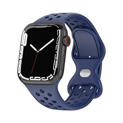 VIGTMO Correa Compatible con Apple Watch Correa 38 mm 40 mm 41mm, Deportivas de Silicona Correas de Repuesto para iWatch SE Series 8 7 6 5 4 3 2 1 - Azul, ES-8DD-BL-S