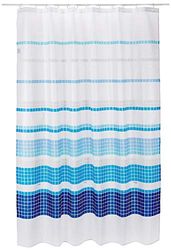 Spirella Textile Curtain Marbella Blue 180 x 200 1207321, White, Standard