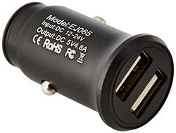 Mini dubbel USB cigarettändaradapter för smartphone Alcatel 3 2019 Dual 2 Port Billaddare (svart)