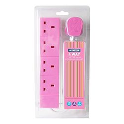 Status S4W1MPINK4 - Aa 1M 4-Way cabo de extensão Socket - rosa (pacote de 1)