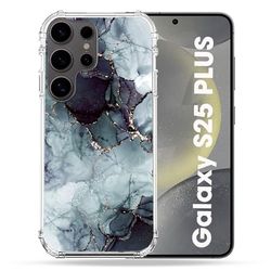 Cokitec Cover rinforzata per Samsung Galaxy S25 Plus Texture Marmo Grigio