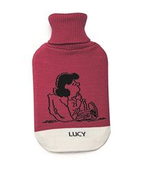 Excelsa 2 liter Lucy warmwaterkruik, rubber, stof, roze, 35 x 19 x 3,5 cm
